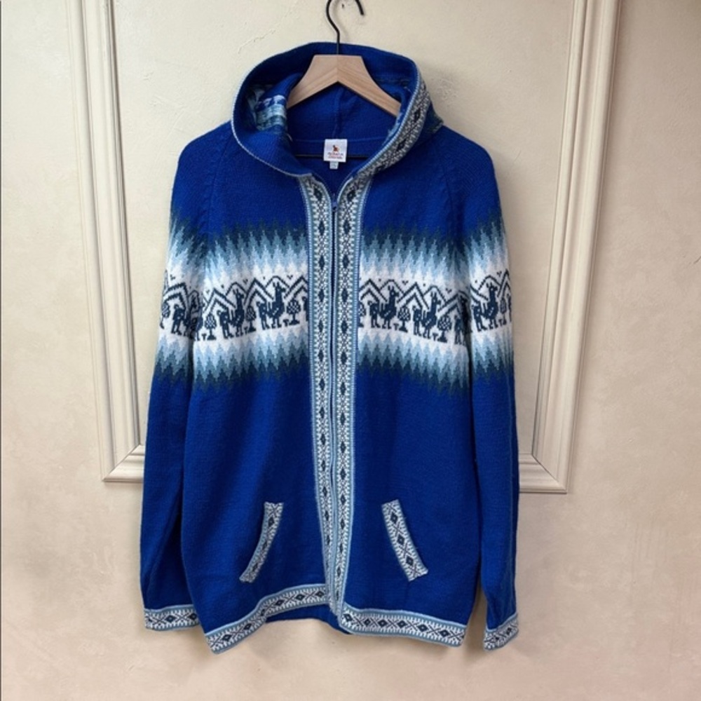 Alpaca Warehouse Little Llamas Alpaca Wool Hooded Jacket Sweater